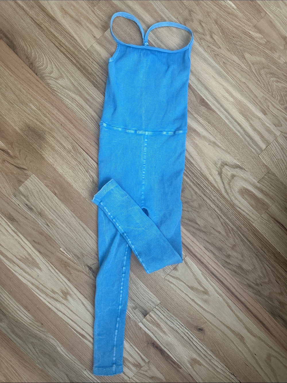 Free movement Light Blue Ribbed One-Piece Jumpsuit